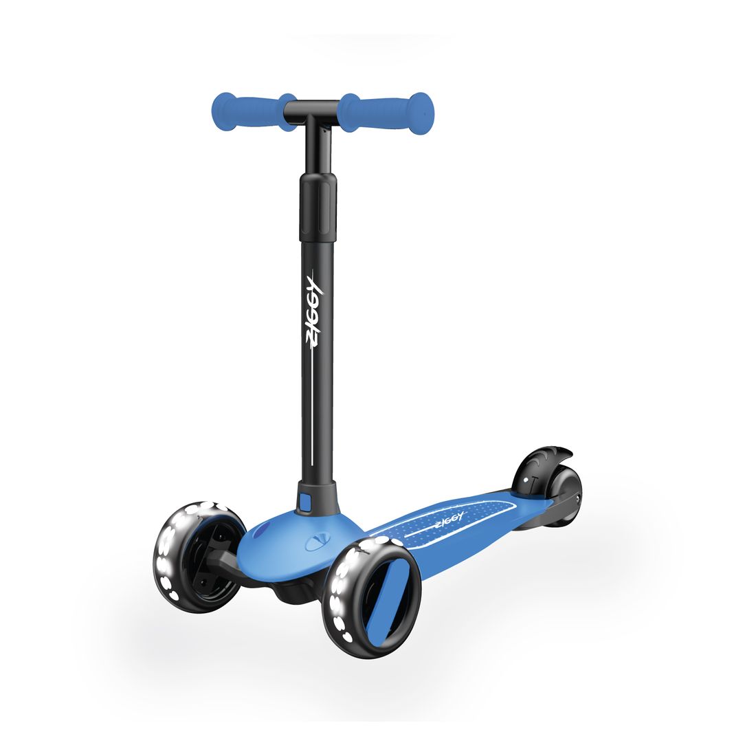 Ziggy 3 Wheel Tilt Blue Scooter with LED Light