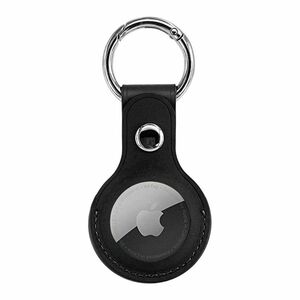 Amazing Thing Aircharm Classic Pu Leather Keyring for Apple AirTags Black