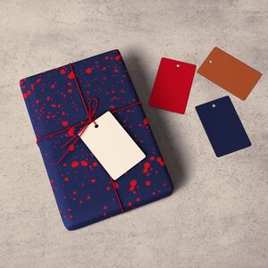 Bumble & Mouse Navy & Red Spray Gift Wrapping Paper - 2 Sheets (68 x 5 x 5 cm)