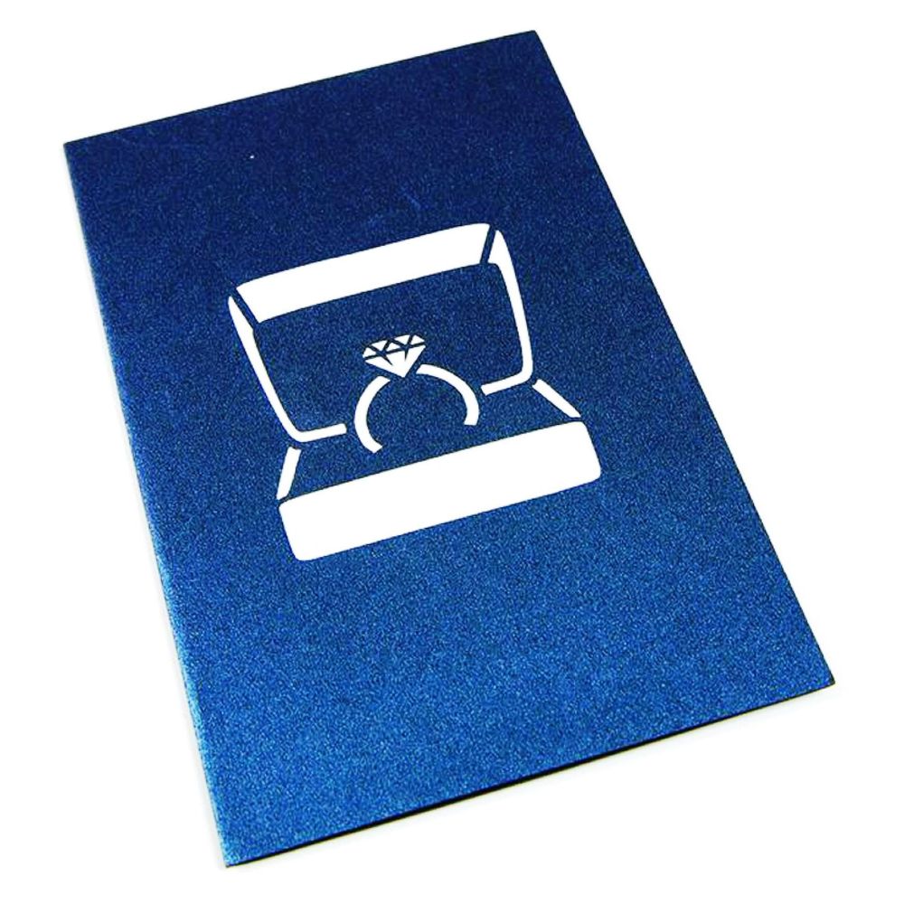 Abra Cards Engagement Ring Blue Greeting Card