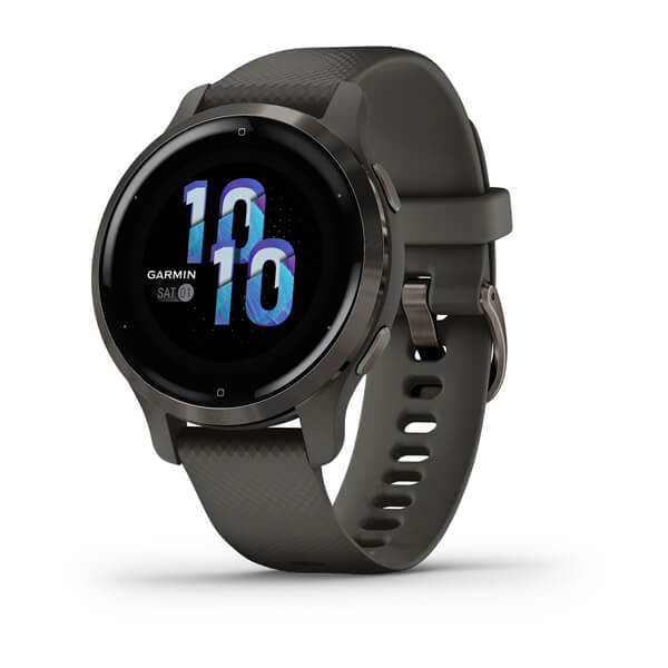 Garmin Venu 2S 40mm Slate Stainless Steel Bezel with Graphite Case & Silicone Band