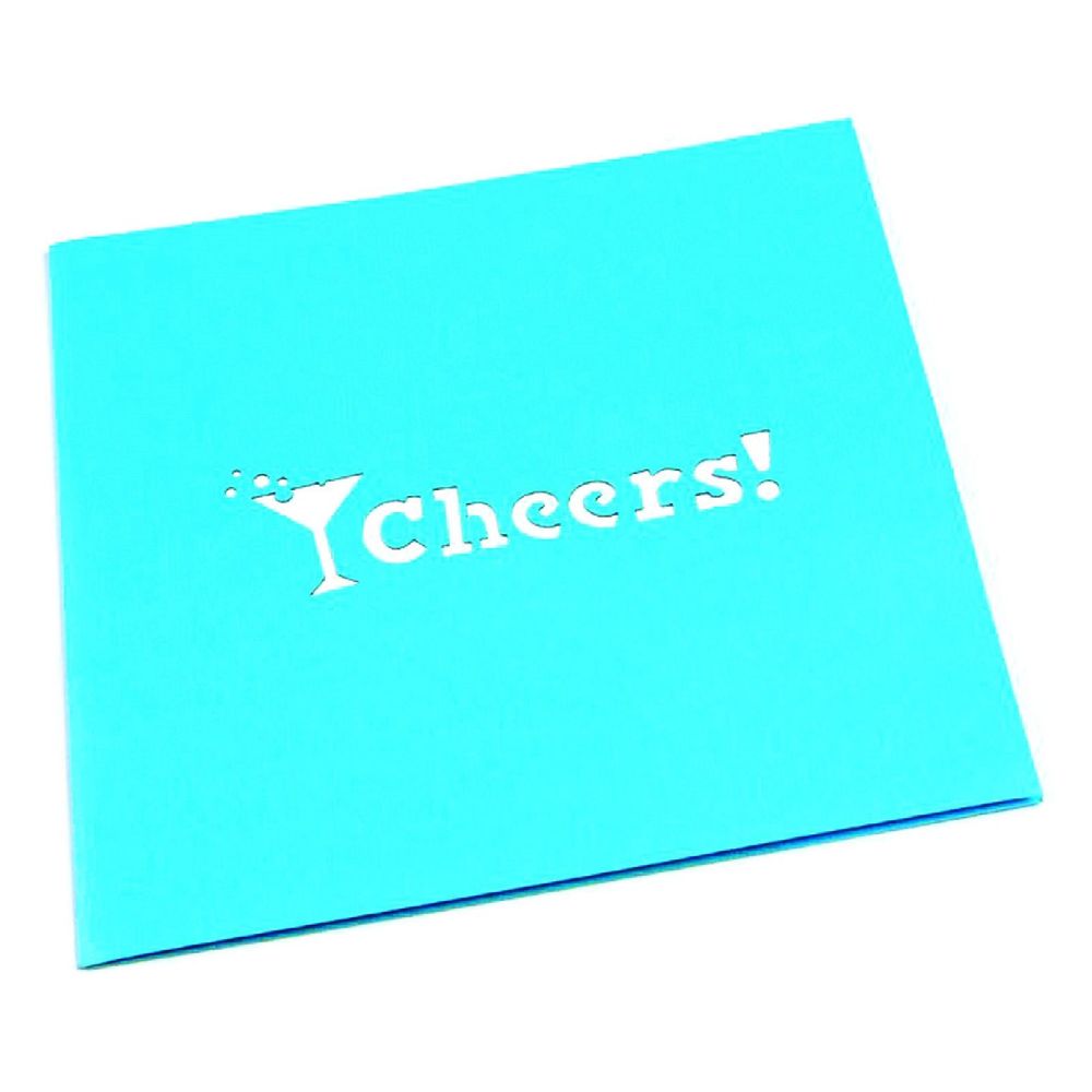 Abra Cards Cocktail Glass Blue Greeting Card