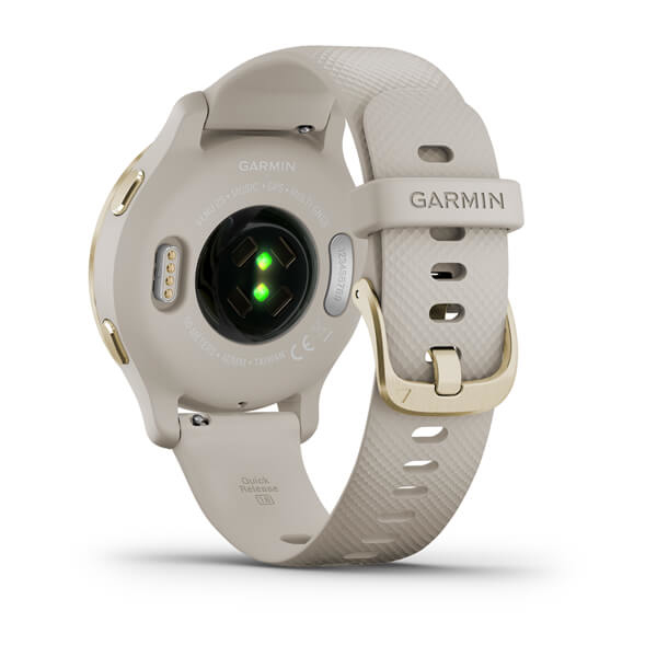 Garmin Venu 2S 40mm Light Gold Stainless Steel Bezel with Light Sand Case & Silicone