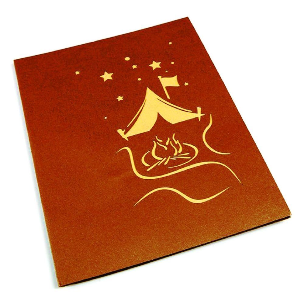 Abra Cards Campfire Scene Brown Greeting Card