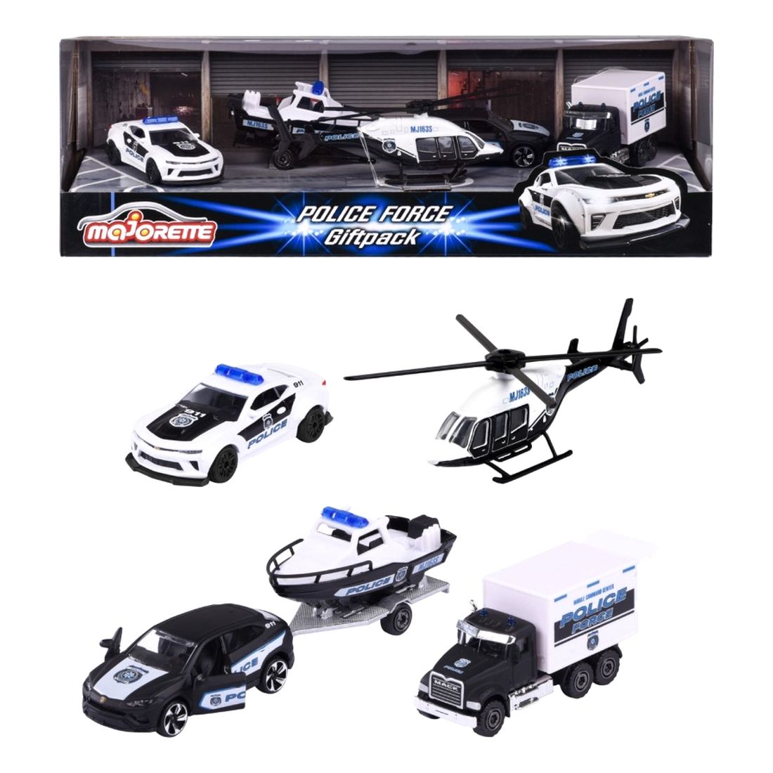Majorette Police Force Giftpack Diecast Cars (Pack of 5)