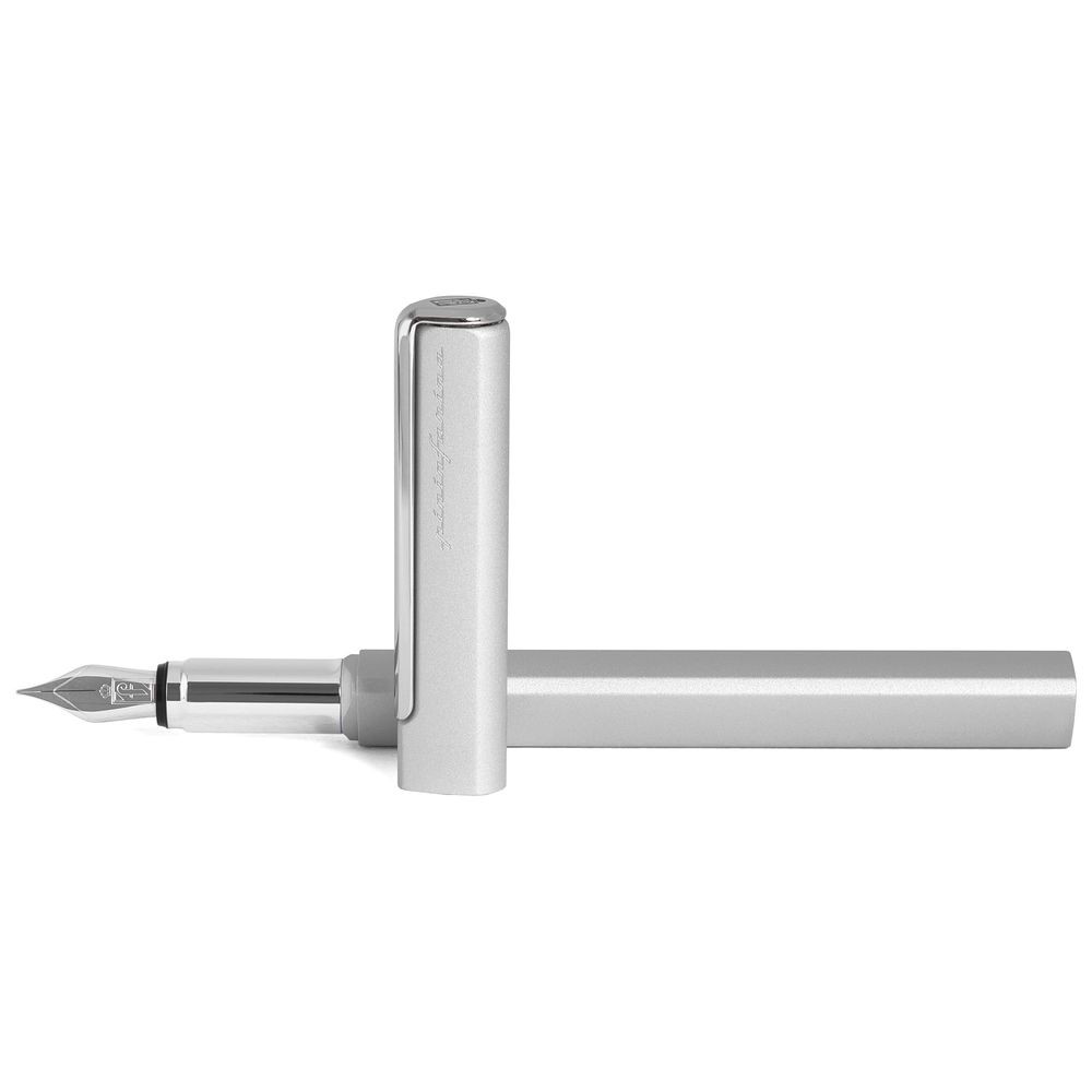 Pininfarina Segno PF One Fountain Pen Silver/Nib Medium - Schmidt K6 Converter Black Ink