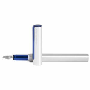 Pininfarina Segno PF One Fountain Pen Blue Silver/Nib Medium - Schmidt K6 Converter Black Ink
