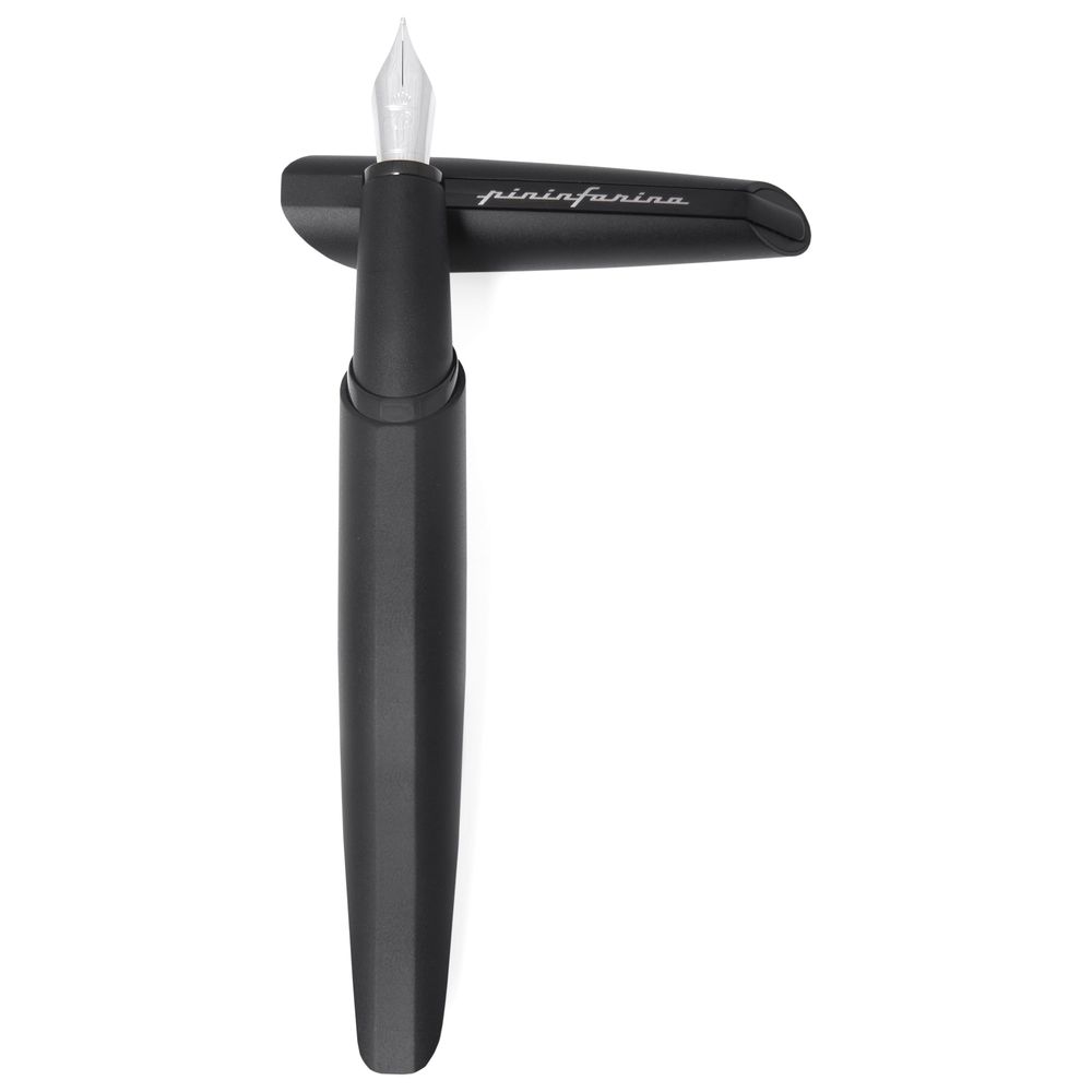 Pininfarina Segno PF Two Fountain Pen Black/Nib Medium - Schmidt K6 Converter Black Ink