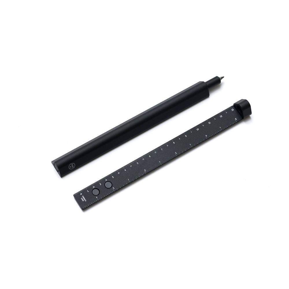 HMM Slide Black Multifunctional Pen & Ruler