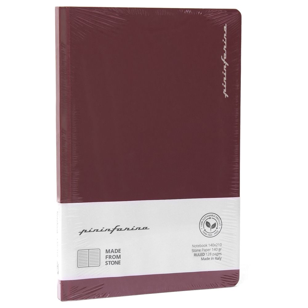 Pininfarina Segno Notebook Stone Paper Red/Ruled Stone Paper Notebook