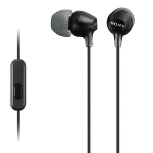 Sony EX155AP Black with In-Line Remote Mic In-Ear Earphones