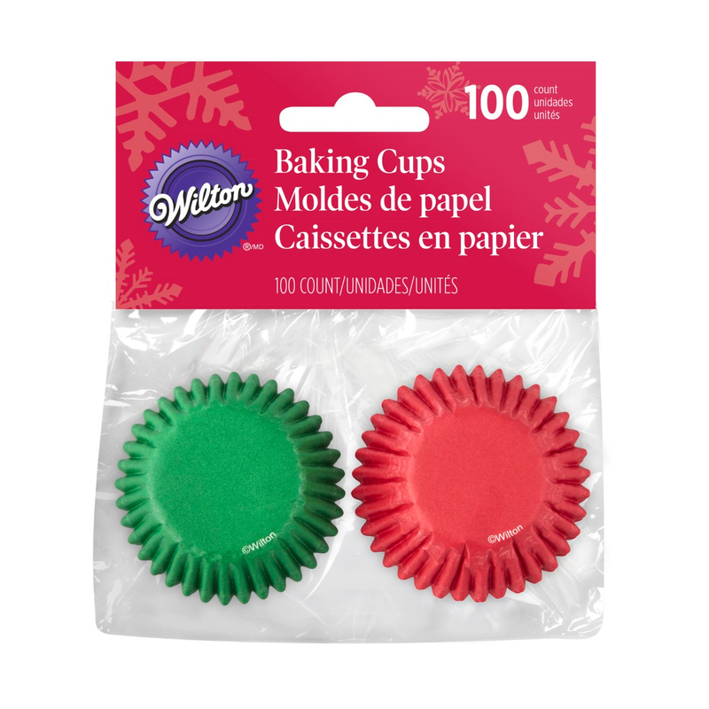 Wilton X'mas Red & Green Mixed Mini Baking Cups (Pack of 100)
