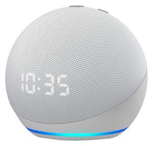 Amazon Echo Dot (4th Gen) Smart Speaker with Clock - Glacier White