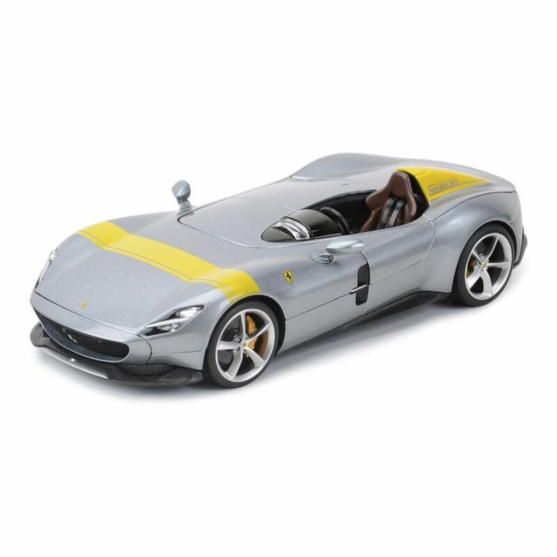 Bburago Ferrari Race And Play 1.18 Ferrari Monza Sp1 Grey/Yellow Die-Cast Model