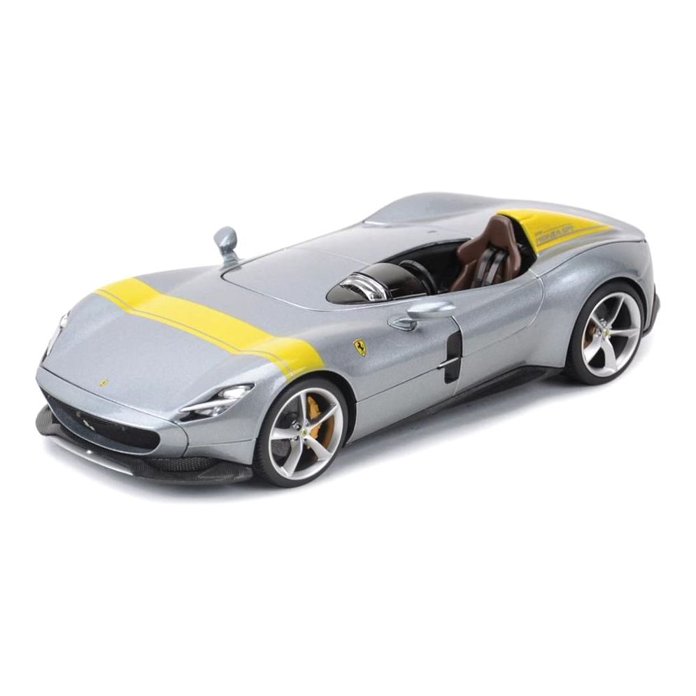 Bburago Ferrari Race And Play 1.24 Ferrari Monza Sp1 Grey/Yellow Die-Cast Model