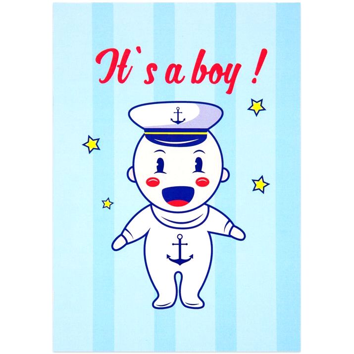 StoryChips It's A Boy Sailor Greeting Card