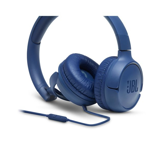 JBL Tune 500 Blue Wired On-Ear Headphones