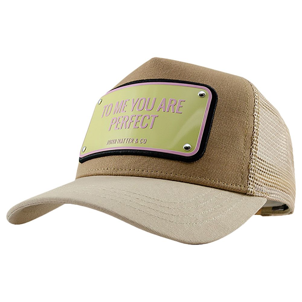 John Hatter To Me You Are Perfect Men's Trucker Cap Light Brown/Stone