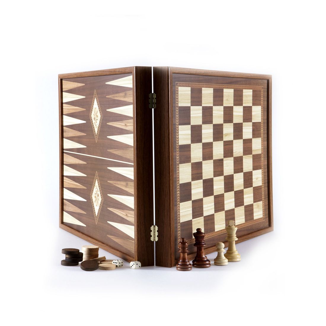 Manopoulos 2-in-1 Combo Game Classic Style - Chess/Backgammon - Small (27 x 27 cm)