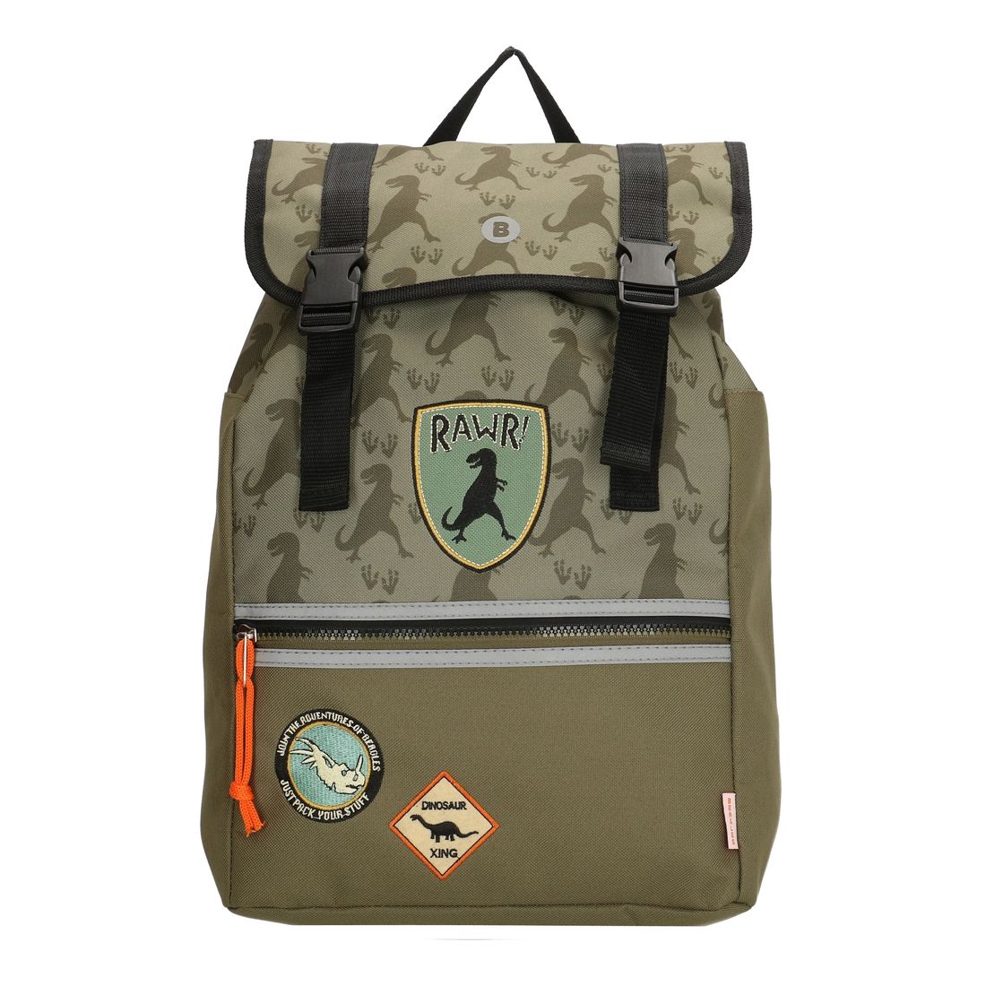 Beagles Dinosaur Backpack Flap Olive