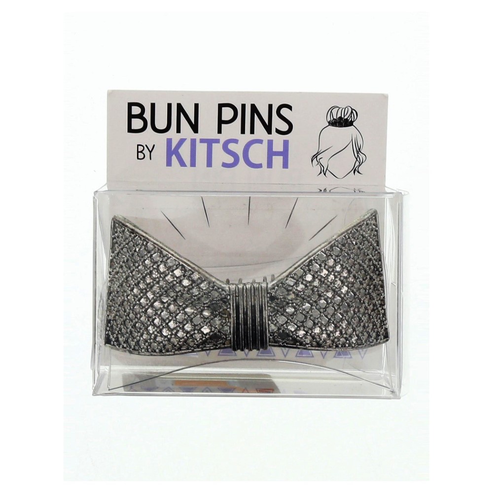 Kitsch Bow Silver Bun Pin