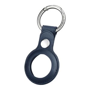 Puro Keychain Leather Look Sky for Apple AirTag with Carabiner Blue