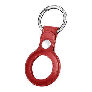 Puro Keychain Leather Look Sky for Apple AirTag with Carabiner Red
