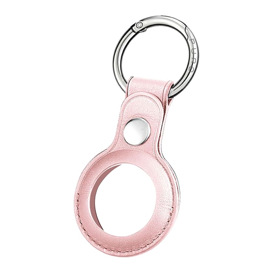 Puro Keychain Leather Look Sky for Apple AirTag with Carabiner Rose