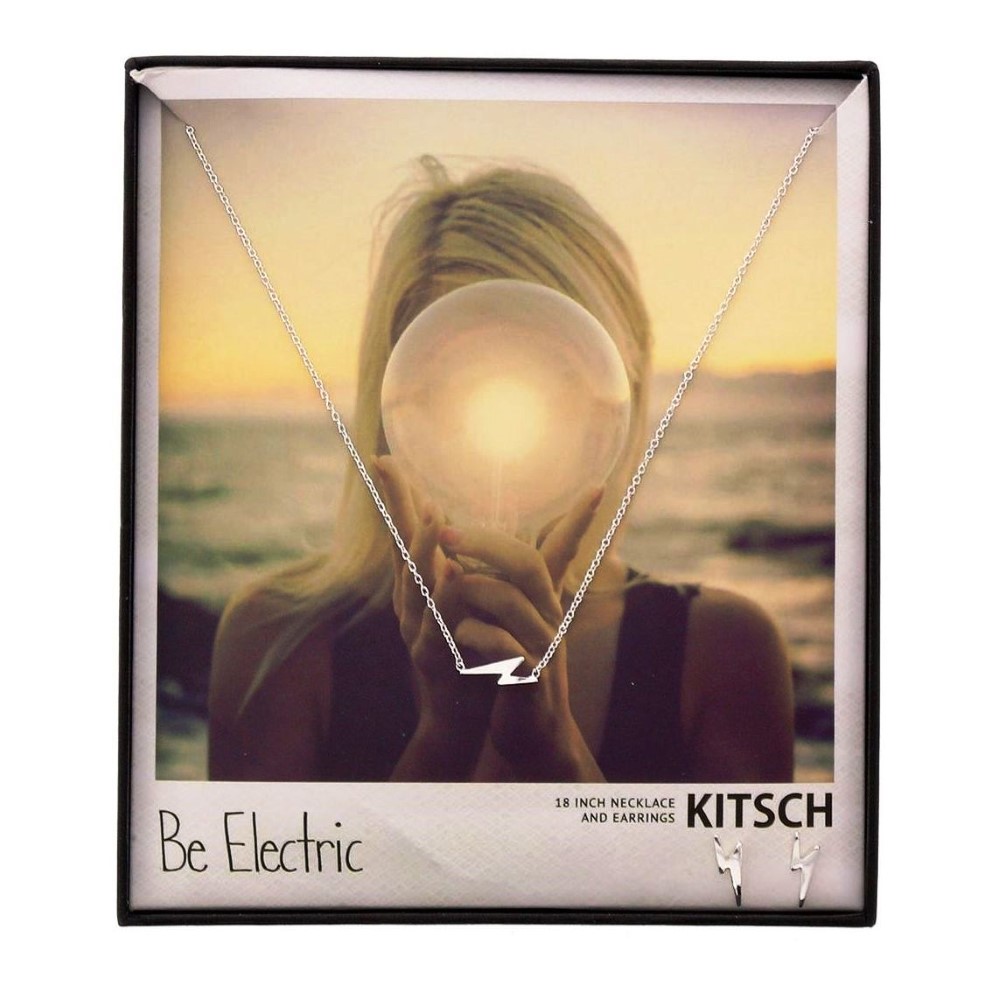 Kitsch Be Electric Silver Necklace & Earring Set