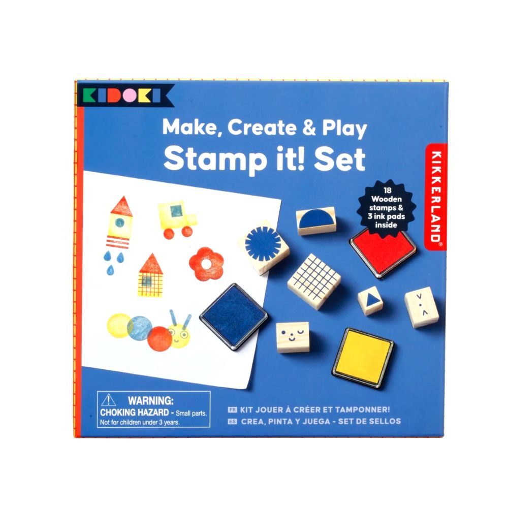 Kikkerland Make Create & Play Stamp It Set (Set Of 22)