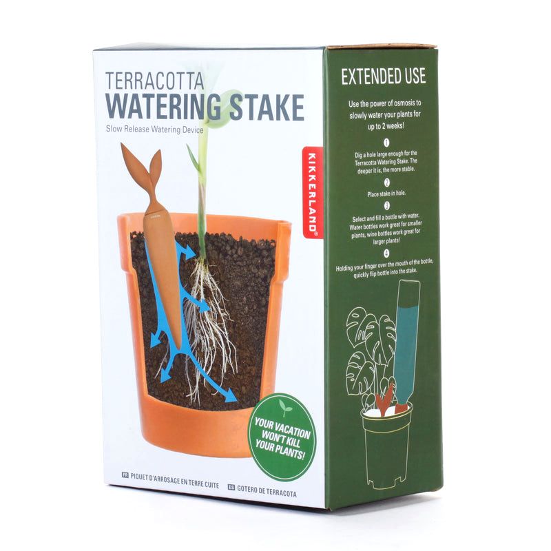 Kikkerland Leaf Terracotta Watering Stake