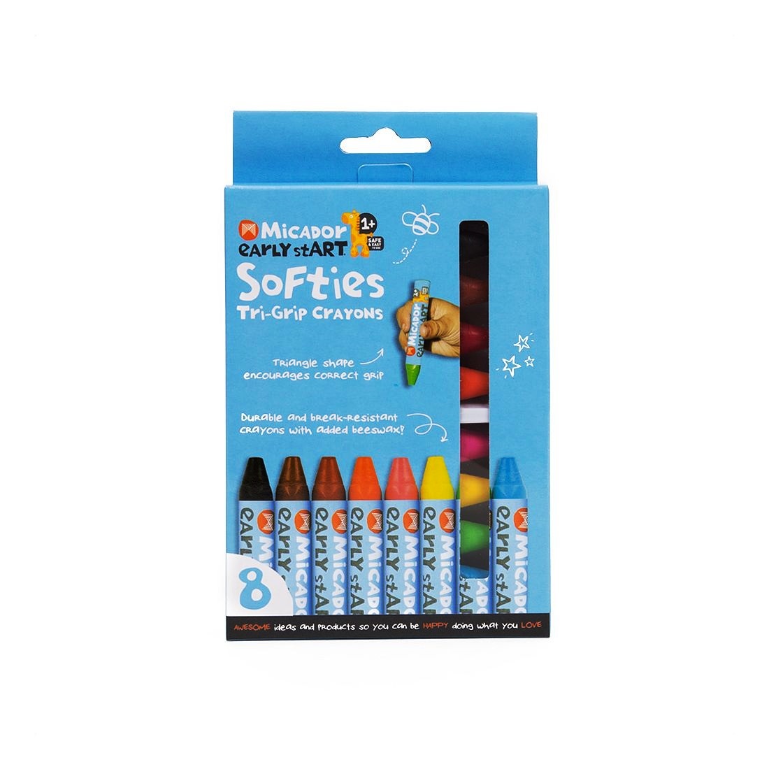 Micador Early Start Softies Tri Grip Crayons (Set Of 8)