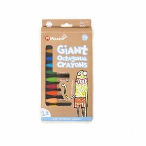 Micador Jr. Giant Crayons Octagonal (Set Of 12)