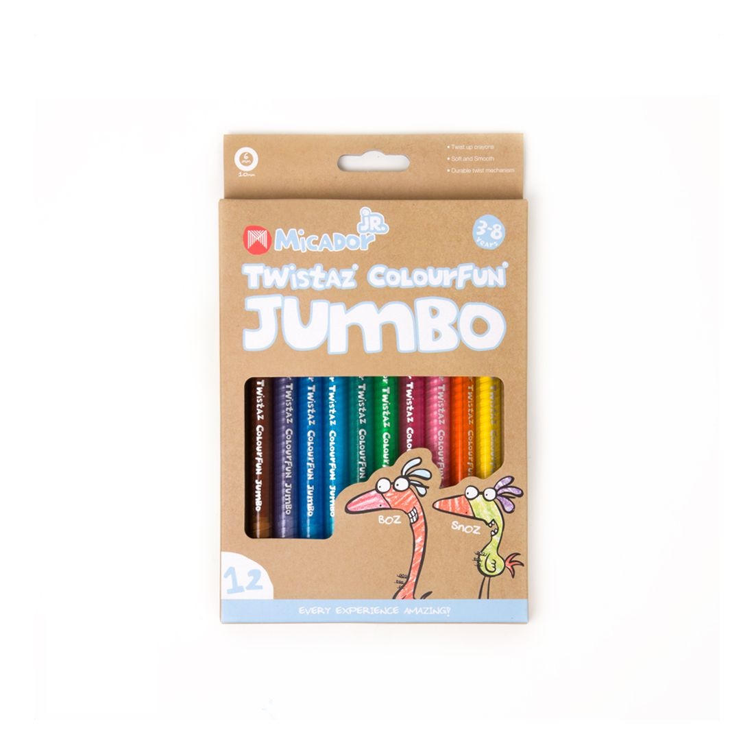 Micador Jr. Twistaz Jumbo Crayons Box (Set Of 12)