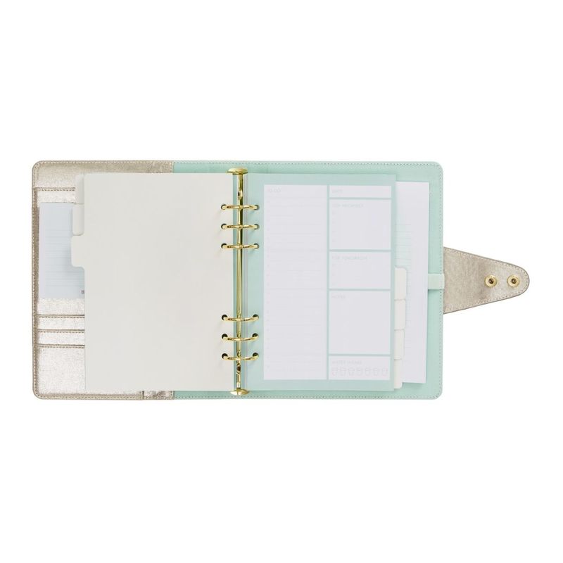 kikki.K Pu Leather Personal Planner Large She Shines Gold Shimmer
