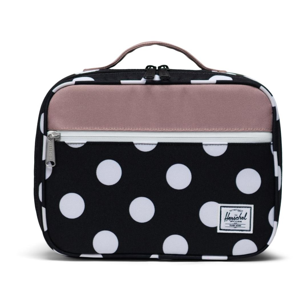Herschel Pop Quiz Lunch Box Specialty Backpack Polka Dot Black And White/Ash Rose