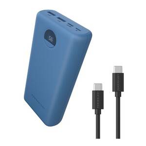 Powerology Quick Charge Power Bank 30000mAh PD 45W with Type-C to Type-C Cable 0.9M Blue