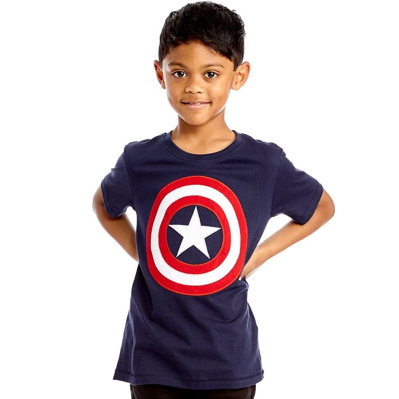 DC Comics Captain America Shield Navy Boys T-Shirt