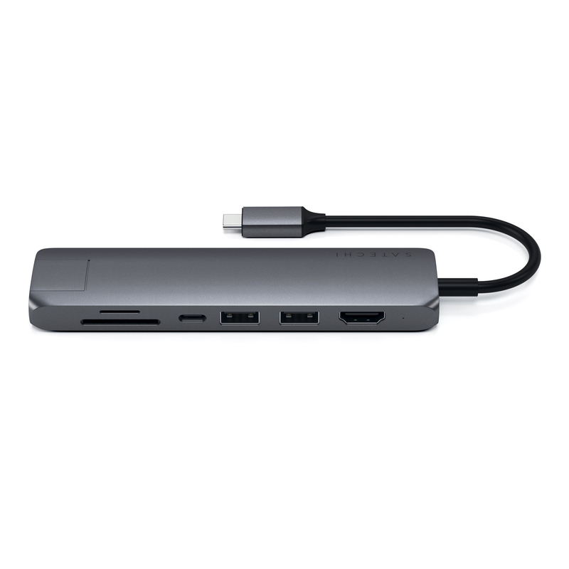 Satechi Type-C Slim Multiport With Ethernet Adapter Space Gray