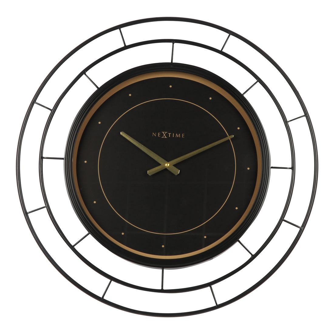 Nextime Movement Fancy Silent Wall Clock Black (70 cm)