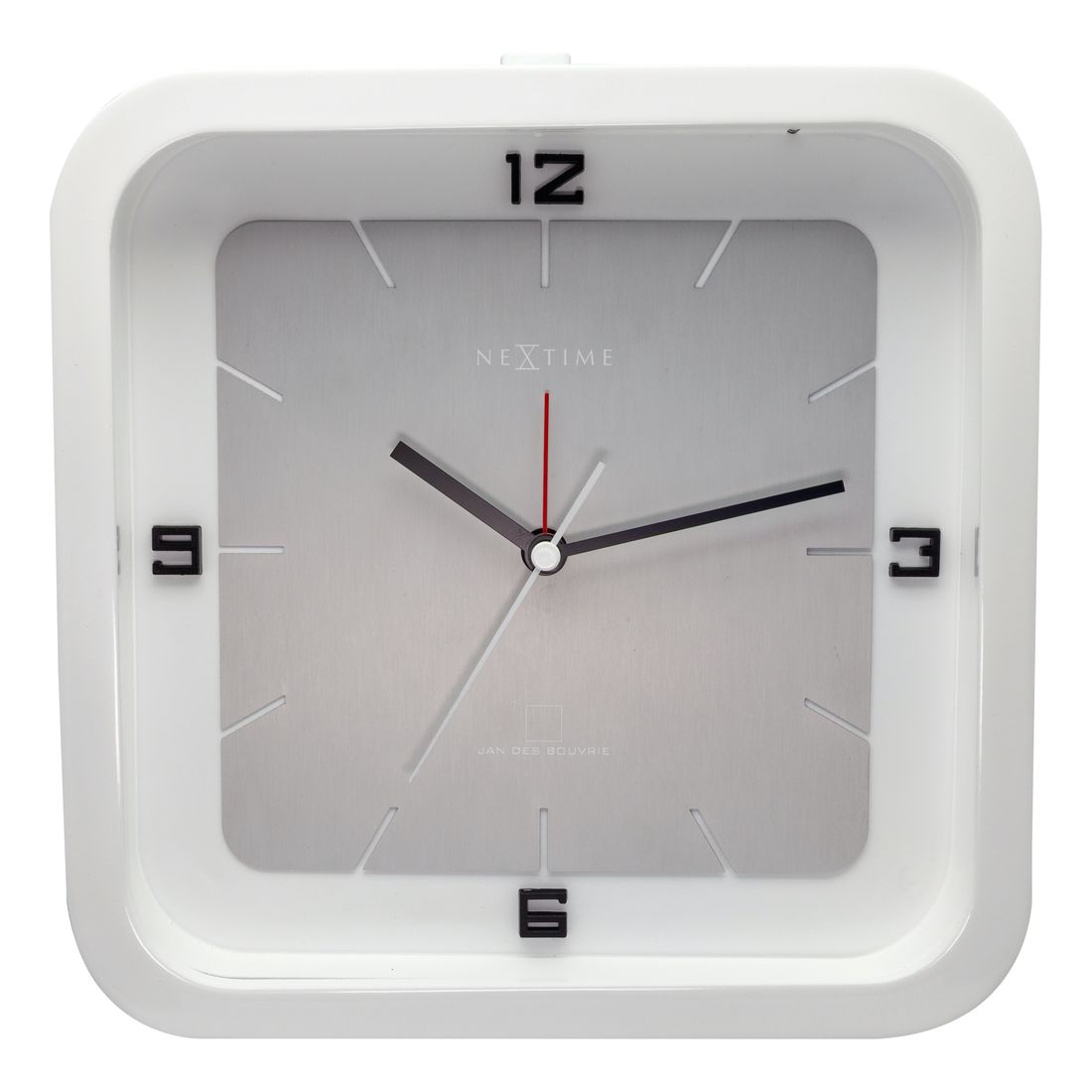 Nextime Square Alarm Table Clock Wood White