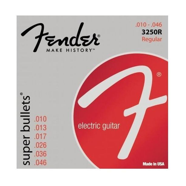 Fender 3250R Super Bullets Electric Guitar Strings (10-46 Regular Gauge)