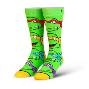 Odd Sox Teenage Mutant Ninja Turtles Turtle Heads Knit Unisex Socks (Size 8-12)