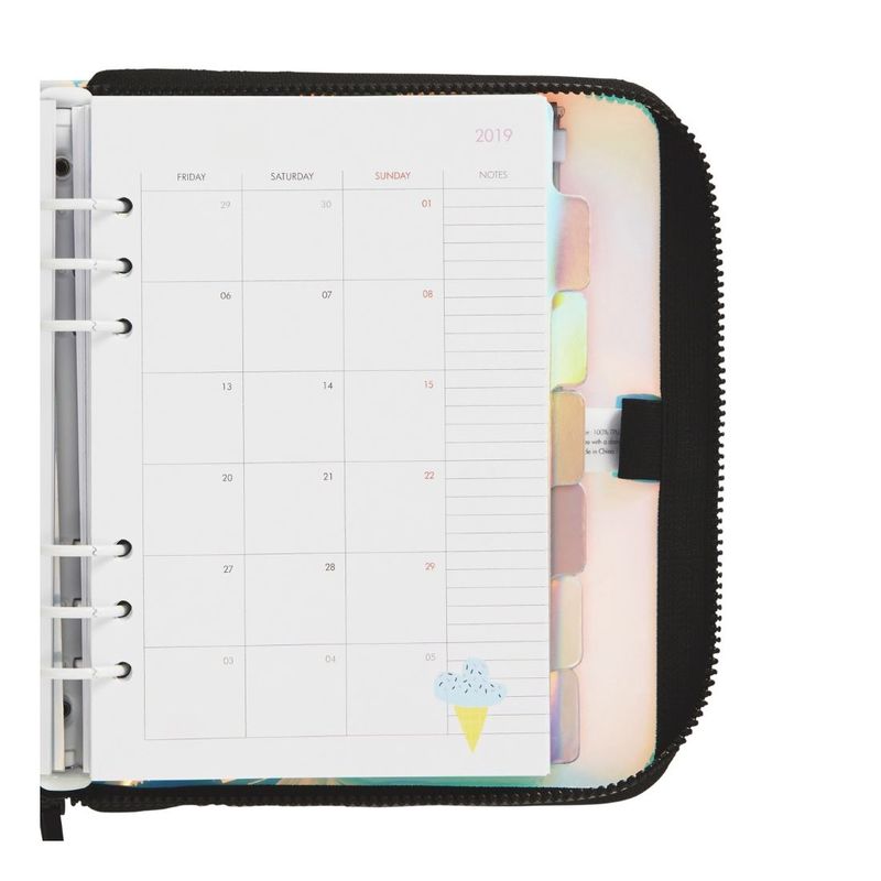 kikki.K 2020 Cute Pvc Time Planner With Zip Large Be Kind Holographic