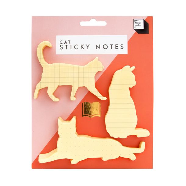 Good Design Works Cat Sticky Notes (Pack Of 3)