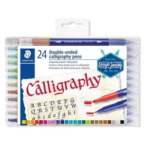 Staedtler Calligraphy Double-Ended Pens - Assorted Colours (Pack Of 24)