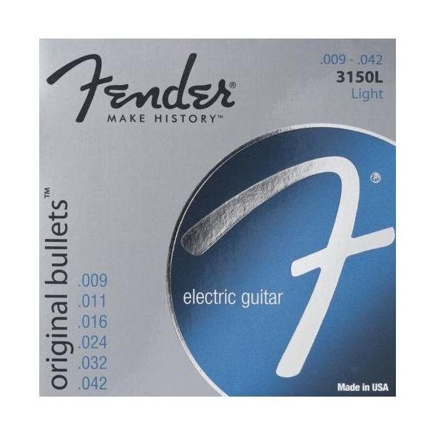 Fender 3150XL Electric Guitar Strings - Pure Nickel Bullet End (9-42 Light Gauge)