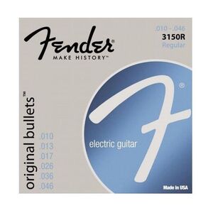 Fender 3150R Electric Guitar Strings - Pure Nickel Bullet End (10-46 Regular Gauge)