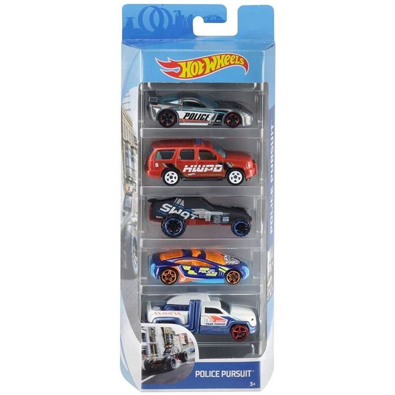 Mattel Hot Wheels 1.64 Scale Basic Car Pack of 5 Die-Cast Cars (Assortment)