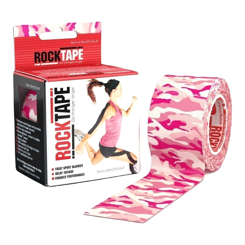 Rocktape Standard Kinesiology Tape - Camo Pink (5cm x 5m)